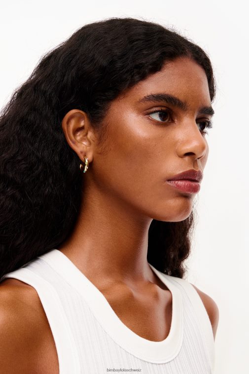 Bimba Y Lola goldene Creolen Kristall Zubehör T04ZZ678