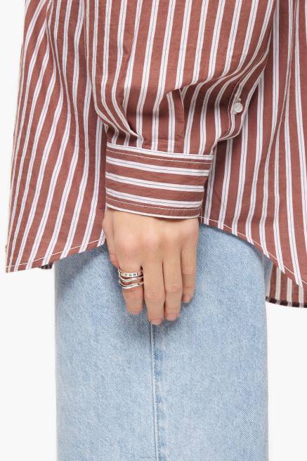 Bimba Y Lola Dreireihiger Ring mit Kristallen Zubehör Mehrfarbig T04ZZ842