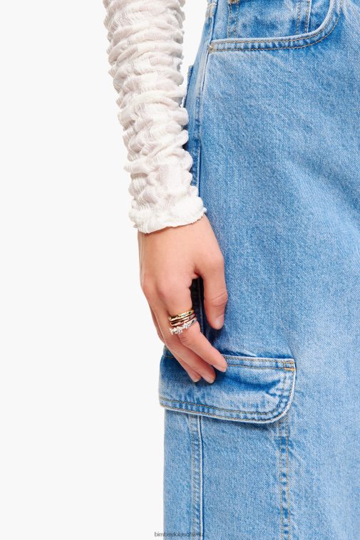 Bimba Y Lola Ring paar Blumen und Kristalle Zubehör T04ZZ684