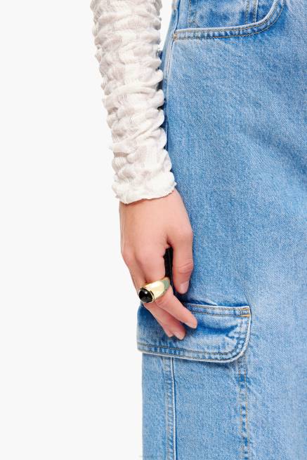 Bimba Y Lola Stein breiter Ring Zubehör Schwarz T04ZZ688