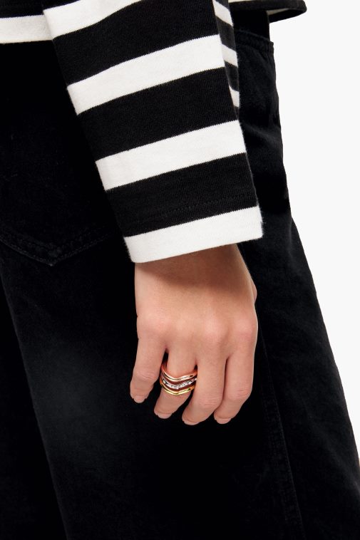 Bimba Y Lola dreifarbiger Ring Kristalle Zubehör T04ZZ738