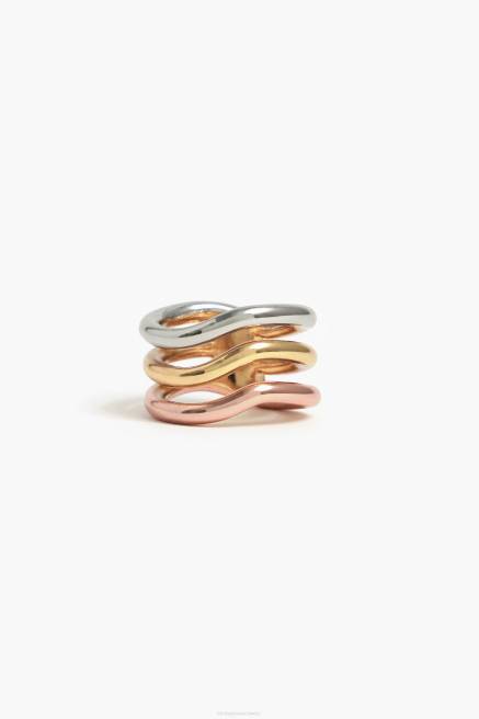 Bimba Y Lola dreifarbiger Ring Zubehör Multigold T04ZZ844