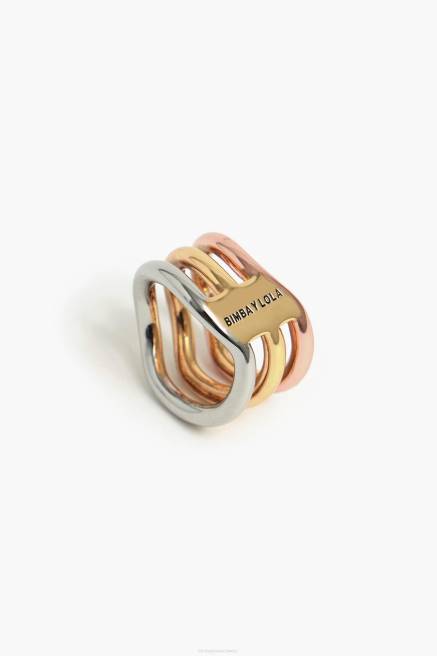 Bimba Y Lola dreifarbiger Ring Zubehör Multigold T04ZZ844