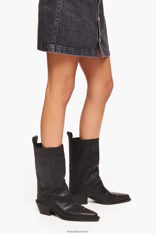 Bimba Y Lola Cowboystiefel aus Leder Schwarz Fußwewar T04ZZ601