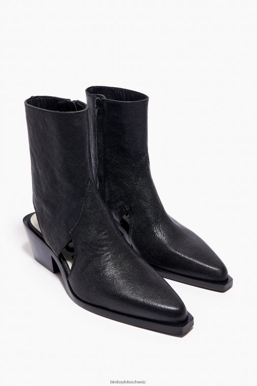 Bimba Y Lola Stiefeletten aus Leder mit Cut-Outs Schwarz Fußwewar T04ZZ600