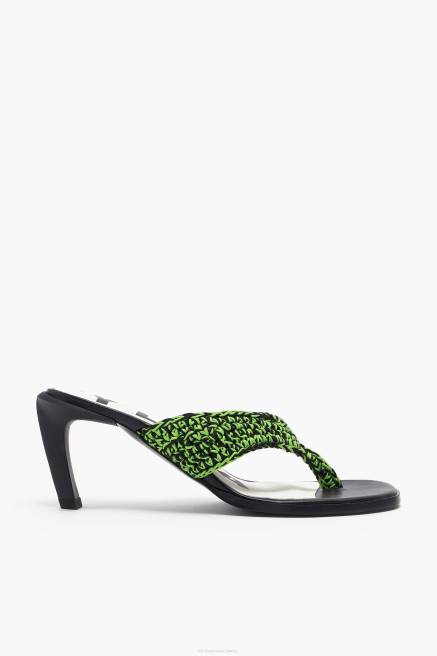 Bimba Y Lola Gehäkelte Sandale mit Absatz Fußwewar Grün T04ZZ585