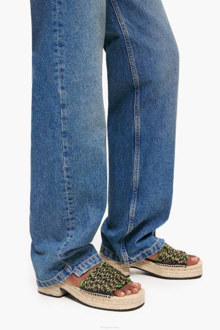 Bimba Y Lola Makramee und Jute-Keil Fußwewar Grün T04ZZ583