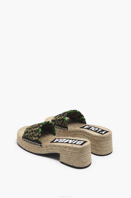 Bimba Y Lola Makramee und Jute-Keil Fußwewar Grün T04ZZ583
