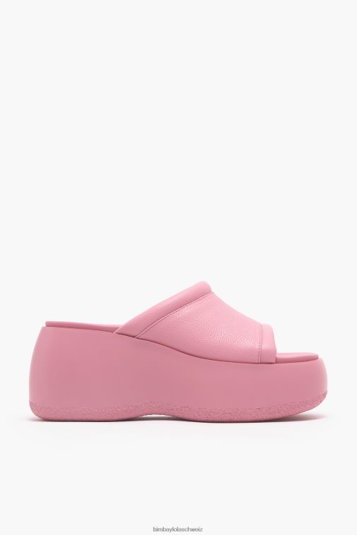 Bimba Y Lola Plateausandale aus Leder Rosa Fußwewar T04ZZ567