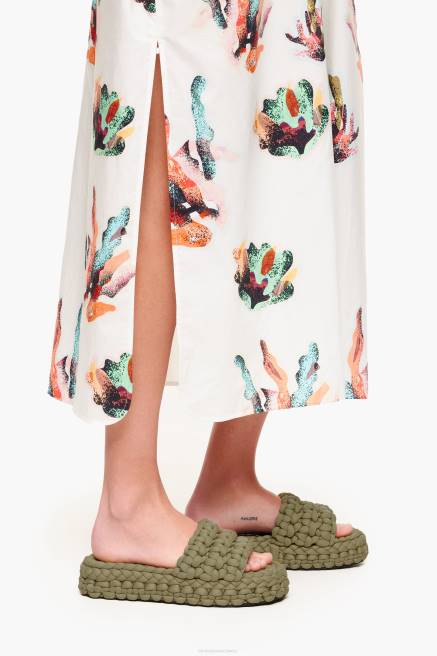 Bimba Y Lola geflochtene flache Sandale Fußwewar khaki T04ZZ572