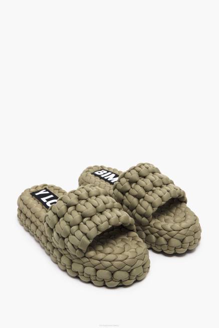 Bimba Y Lola geflochtene flache Sandale Fußwewar khaki T04ZZ572