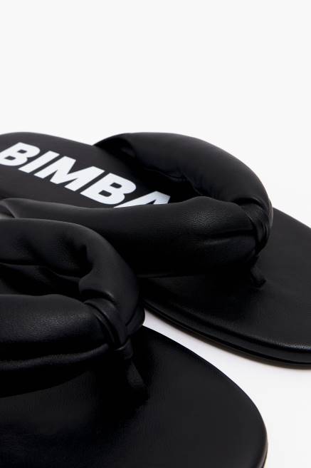 Bimba Y Lola röhrenförmige flache Sandale Fußwewar Schwarz T04ZZ570