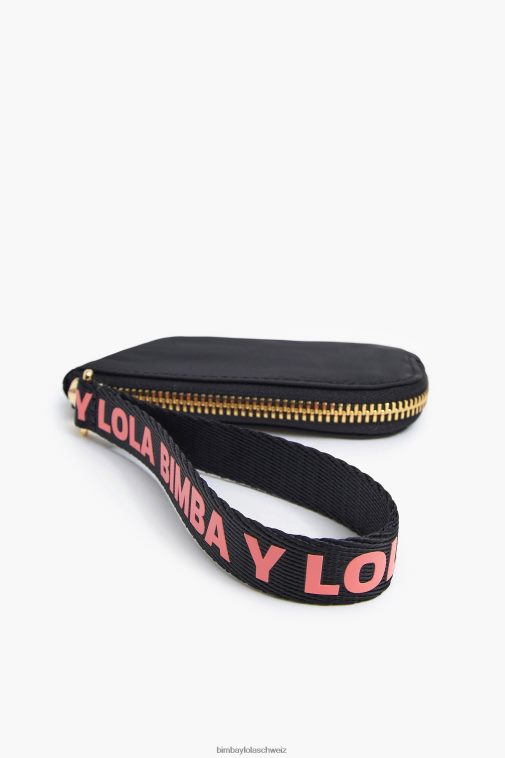 Bimba Y Lola Gebogenes Portemonnaie aus Nylon Schwarz Zubehör T04ZZ1020