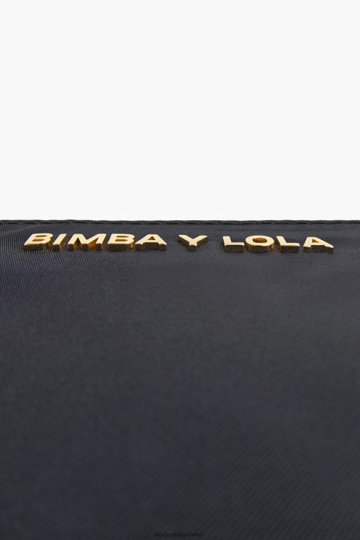 Bimba Y Lola Gebogenes Portemonnaie aus Nylon Schwarz Zubehör T04ZZ1020