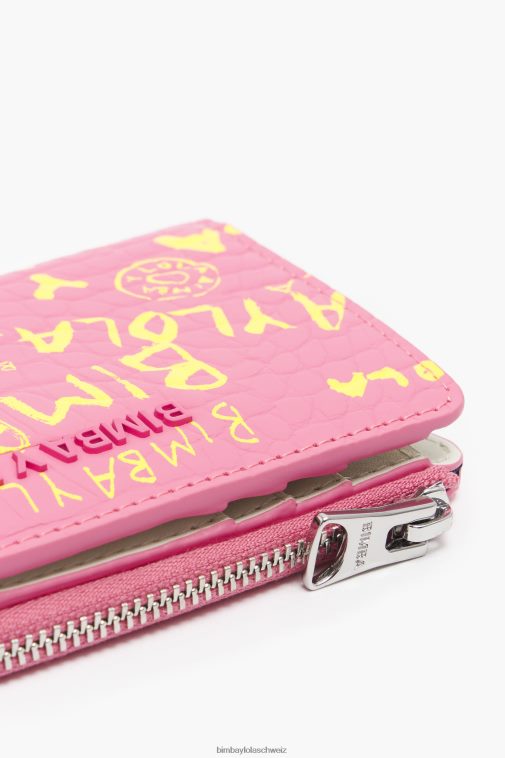 Bimba Y Lola Geldbörse mit Kroko-Print Rosa Zubehör T04ZZ1038