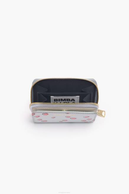 Bimba Y Lola Leder-Geldbörse mit kleinen Herzen Zubehör grau T04ZZ1010