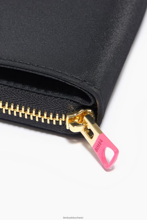 Bimba Y Lola Nylon-Geldbörse mit Klappe Schwarz Zubehör T04ZZ1058
