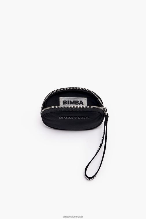 Bimba Y Lola Ovale Geldbörse aus Nylon Schwarz Zubehör T04ZZ1016