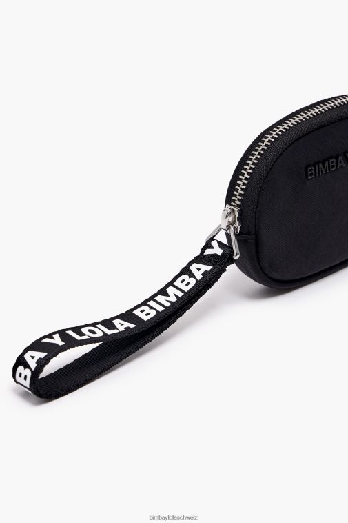 Bimba Y Lola Ovale Geldbörse aus Nylon Schwarz Zubehör T04ZZ1016