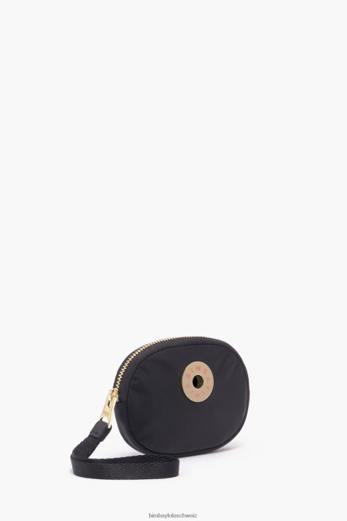Bimba Y Lola Ovale Geldbörse aus Nylon Schwarz Zubehör T04ZZ1030
