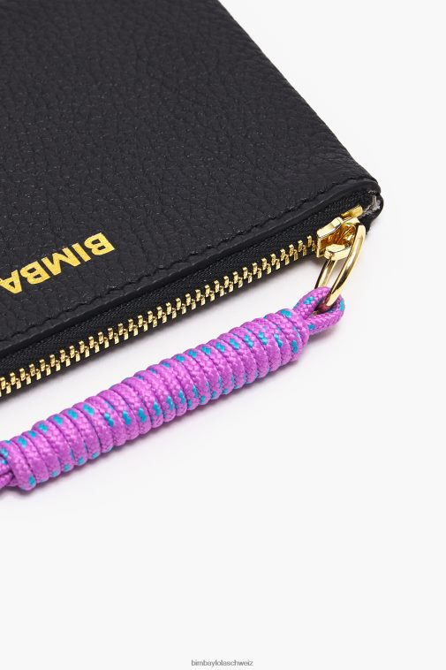 Bimba Y Lola Rechteckige Geldbörse aus Leder Schwarz Zubehör T04ZZ991