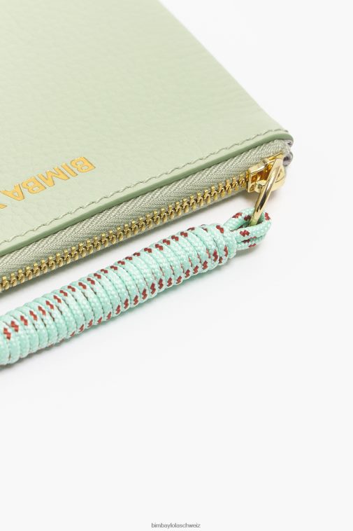 Bimba Y Lola Rechteckige Geldbörse aus pastellfarbenem Leder Grün Zubehör T04ZZ986