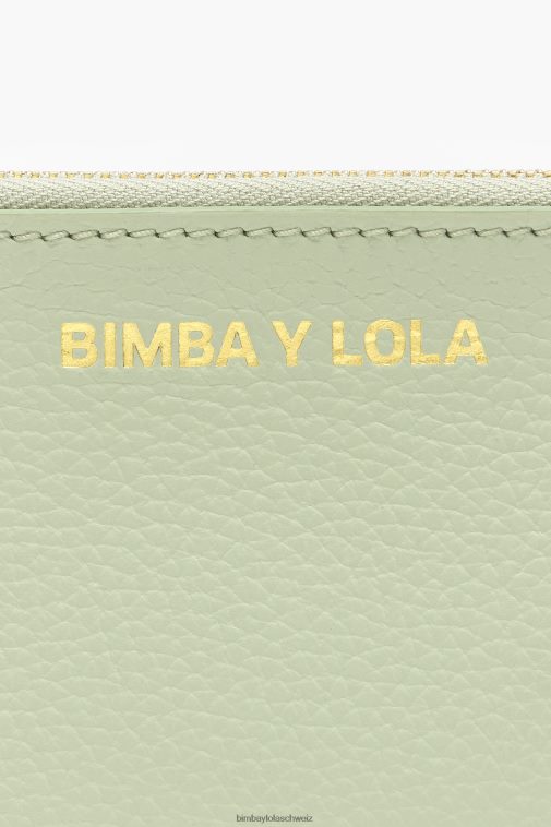 Bimba Y Lola Rechteckige Geldbörse aus pastellfarbenem Leder Grün Zubehör T04ZZ986