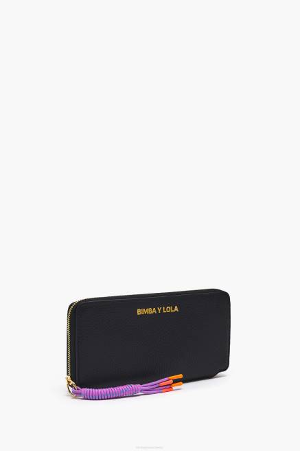 Bimba Y Lola Buch-Geldbörse aus Leder Zubehör Schwarz T04ZZ1070