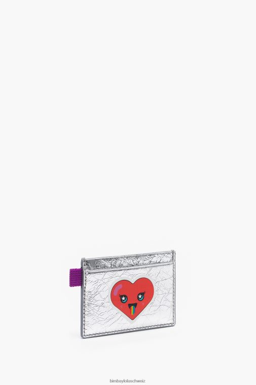 Bimba Y Lola Kartenetui aus Leder Silber Zubehör T04ZZ1124