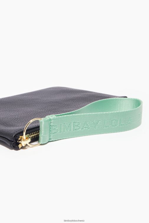 Bimba Y Lola Flaches Make-up-Etui aus Leder Schwarz Zubehör T04ZZ1095