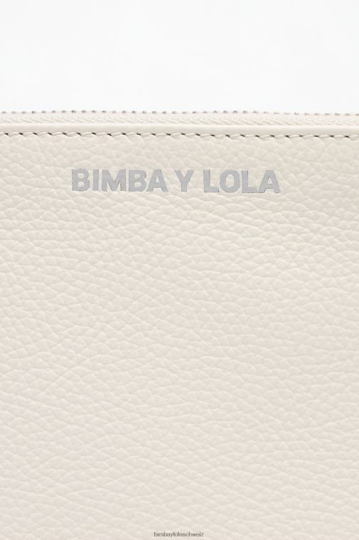 Bimba Y Lola Flaches Make-up-Etui aus Leder Weiss Zubehör T04ZZ1096