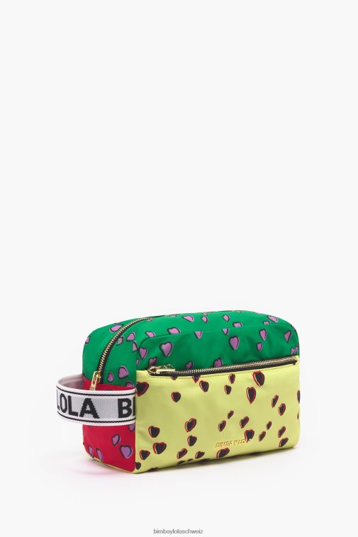 Bimba Y Lola Großes rechteckiges Make-up-Etui mit Herzaufdruck Gelb Zubehör T04ZZ1086