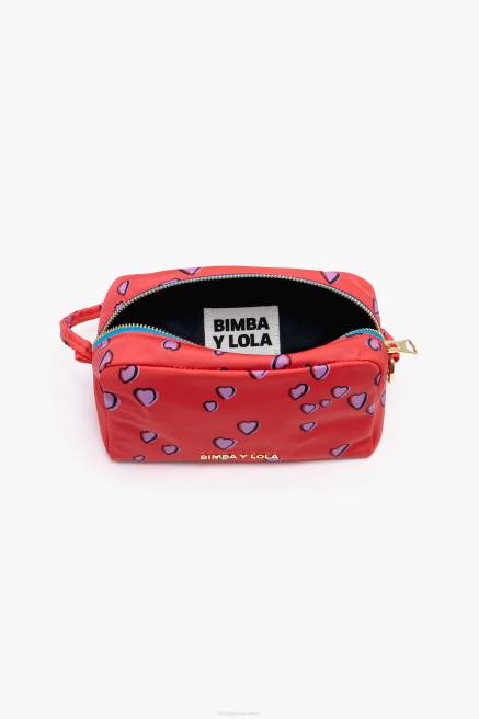 Bimba Y Lola Mittelgroßes rechteckiges Make-up-Etui mit Herzaufdruck Zubehör Rot T04ZZ1088