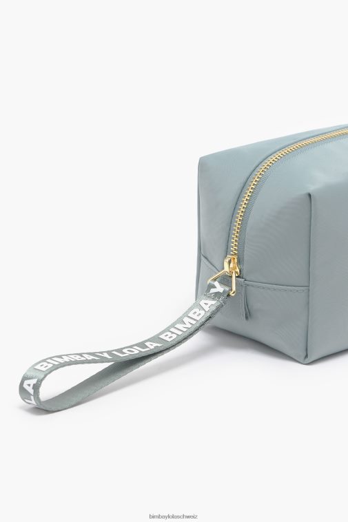 Bimba Y Lola Rechteckiges Make-up-Etui aus Nylon Aquamarin Zubehör T04ZZ1093