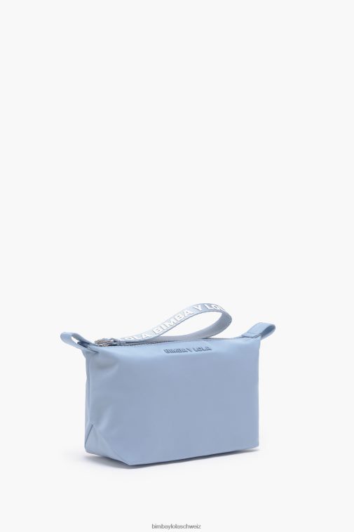 Bimba Y Lola Trapezförmiges Make-up-Etui aus Nylon Blau Zubehör T04ZZ1092