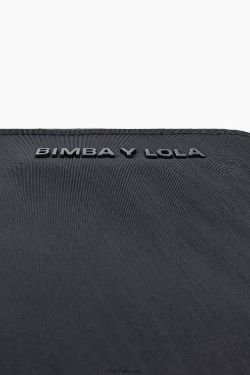 Bimba Y Lola Gebogenes Portemonnaie aus Nylon Schwarz Zubehör T04ZZ1131