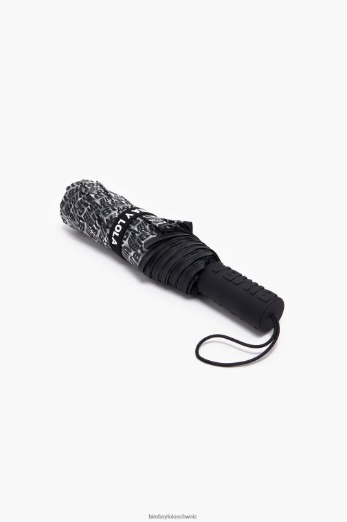 Bimba Y Lola Regenschirm aus Vinyl mit Logo Schwarz Zubehör T04ZZ960