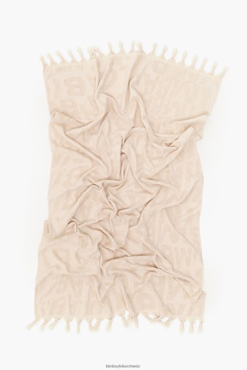 Bimba Y Lola Handtuch mit Jacquard-Logo Elfenbein Zubehör T04ZZ882