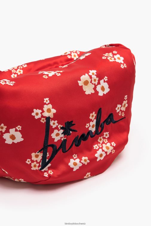 Bimba Y Lola Acryl-Blumen-Beuteltasche aus Nylon Rot Zubehör T04ZZ121