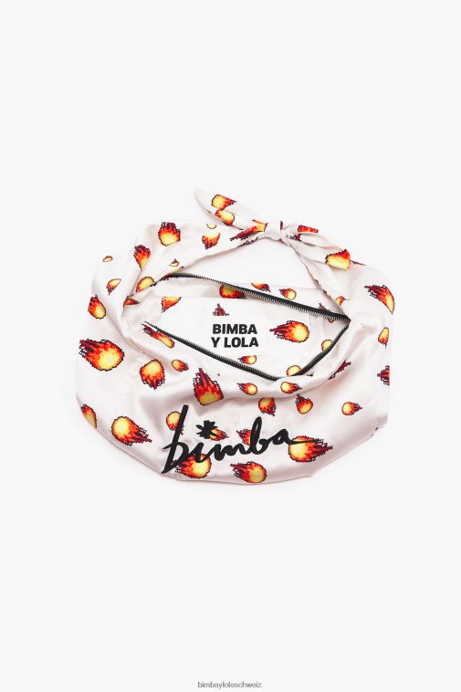 Bimba Y Lola Bedruckte Beuteltasche aus Nylon Feuer Zubehör T04ZZ120