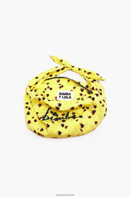 Bimba Y Lola Beuteltasche aus Nylon mit kleinen Herzen Gelb Zubehör T04ZZ119