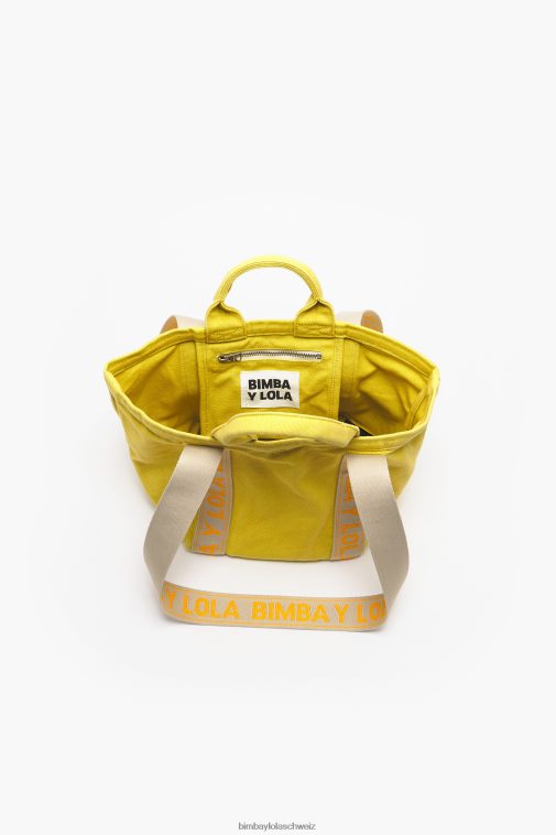 Bimba Y Lola Canvas-Shopper-Tasche Gelb Zubehör T04ZZ84