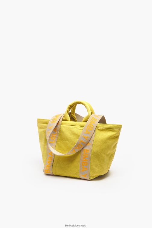 Bimba Y Lola Canvas-Shopper-Tasche Gelb Zubehör T04ZZ84