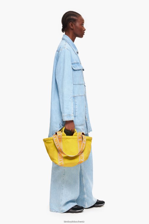Bimba Y Lola Canvas-Shopper-Tasche Gelb Zubehör T04ZZ84