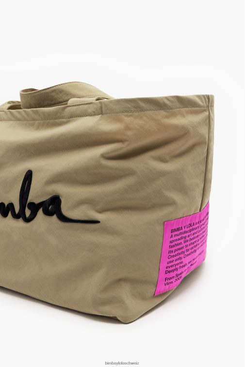 Bimba Y Lola Nylon-Shopper-Tasche Beige Zubehör T04ZZ122