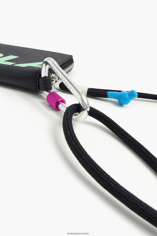 Bimba Y Lola Multifunktions-Pochette aus Leder Schwarz Zubehör T04ZZ164