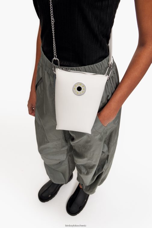 Bimba Y Lola Umhängetasche aus Leder Weiss Zubehör T04ZZ153