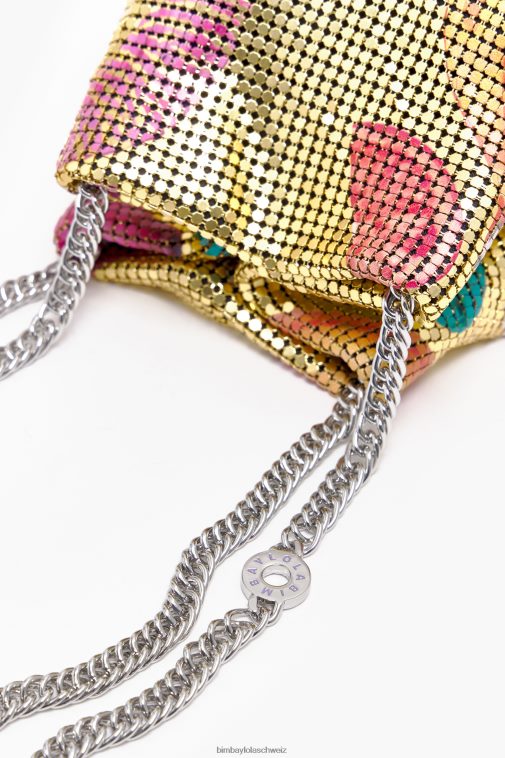 Bimba Y Lola Netzbeutel-Beuteltasche mit Bananen-Mix-Print golden Zubehör T04ZZ146