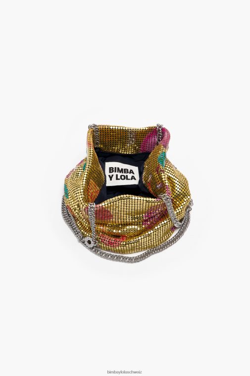 Bimba Y Lola Netzbeutel-Beuteltasche mit Bananen-Mix-Print golden Zubehör T04ZZ146