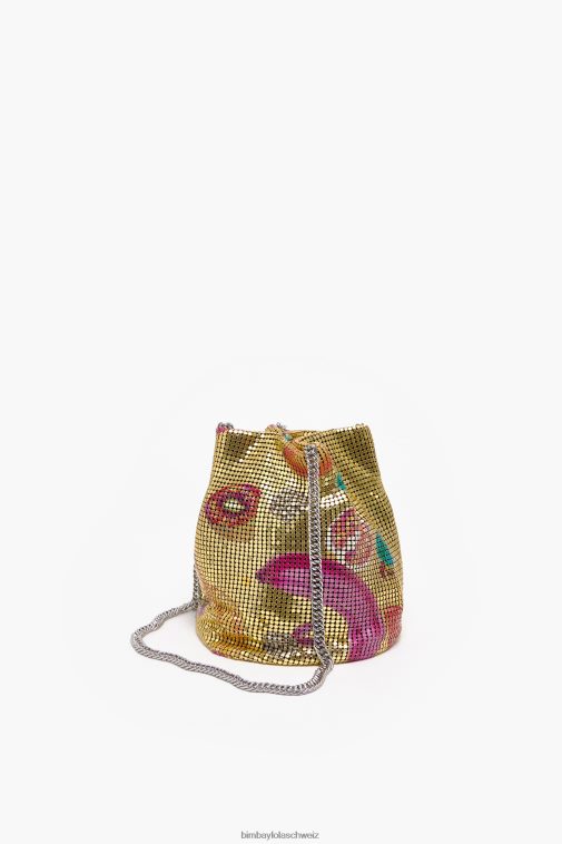 Bimba Y Lola Netzbeutel-Beuteltasche mit Bananen-Mix-Print golden Zubehör T04ZZ146